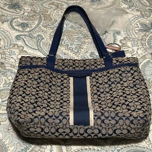Navy Blue Kyra Coach Purse